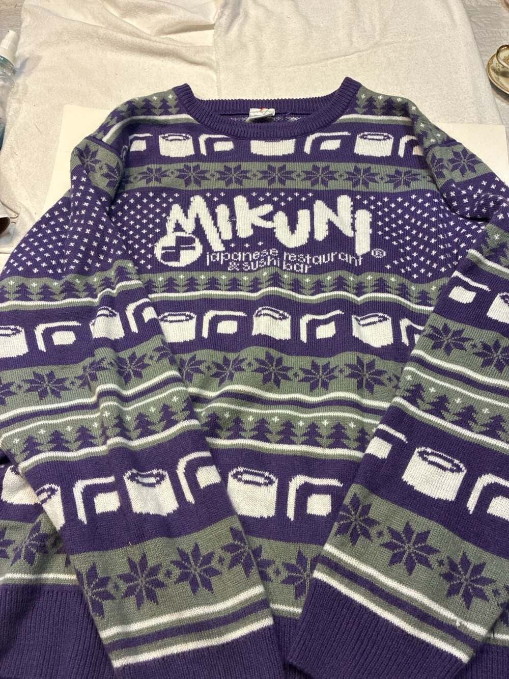 Mikuni Japanese Restaurant & Sushi Bar Unisex Ugly Christmas Style Crewneck Swea